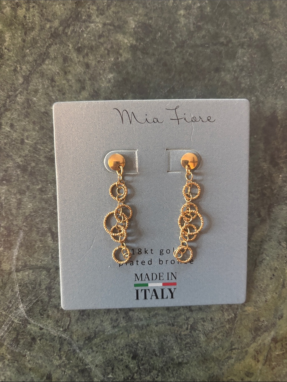 Mia Fiore 18k Gold Plated Bronze Drop Link Earrings